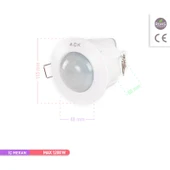 Ack 360 Derece Sıva Altı Tavan Tipi Hareket Sensörü - 3