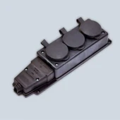 Fetih Priz 3'lü Topraklı Klemensli Kauçuk Grup Priz Monofaze Priz Fetih thumbnail 3