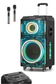 EXENAR 12"+1 Tweeter/Equalizer Profosyonel Bluetooth Hoparlör 60000WATTS Speaker Çift Mikrofonlu Derin Bass thumbnail 3