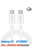 EXENAR Samsung A72 ve A73 5G UYUMLU Şarj Kablosu Süper Hızlı Type-C Kablo 60W 1 metre thumbnail 1