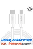 EXENAR Samsung A53 A54 A55 A72 A73 UYUMLU Hızlı Şarj Kablosu Type-C - Type-C Şarj Kablosu 60W thumbnail 1