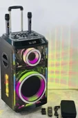 EXENAR 12"+1 Tweeter/Equalizer Profosyonel Bluetooth Hoparlör 60000WATTS Speaker Çift Mikrofonlu Derin Bass thumbnail 5