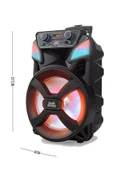EXENAR Bluetooth Hoparlör Speaker Karaoke Mikrofonlu Süper Bas Hoparlör 2x30W Büyük Boy Tekerlekli 5400mAh thumbnail 3