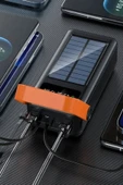 EXENAR Güneş Enerjili 50.000 mAh Powerbank Hızlı Şarj Kamp Ledli Işıklı Powerbank Kendinden Kablolu Solar - 7