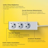 Günsan Elektrik Üçlü Çocuk Korumalı Topraklı Grup Priz 3 Metre thumbnail 5