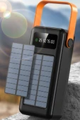 EXENAR Güneş Enerjili 50.000 mAh Powerbank Hızlı Şarj Kamp Ledli Işıklı Powerbank Kendinden Kablolu Solar - 5