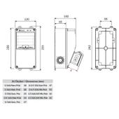 Bemis IP44 1 Adet Ön 5/32A 380V 2 Adet Yan 1/16A 220V Prizli V5 Kombinasyon Kutusu BD1-2134-2020 thumbnail 2
