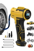EXENAR 3600mAh Araç Işıklı Hava Kompresörü Takviye Cihazı Lastik Şişirme Pompası 150PSI thumbnail 1