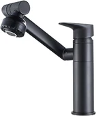 360° Dönebilen Çok Fonksiyonlu Robot Siyah Mutfak ve Banyo Çanak Akrobat Lavabo Bataryası Musluk thumbnail 2