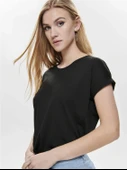 Only 15106662 Genis Yaka Kol Katlamali Kadın Body - Siyah - 5