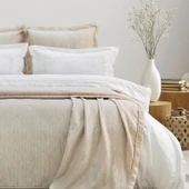 Schafer Home Pavia Şönil Yatak Örtüsü Nevresim Seti 7 Parça-Bej - 2