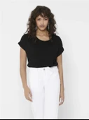 Only 15106662 Genis Yaka Kol Katlamali Kadın Body - Siyah - 2