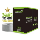 Pars Power Prs-1101 Cat6 Kablo İç Mekan Bakır 24awg 0.56mm 305 Metre Gri - 1