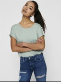 Only 15106662 Genis Yaka Kol Katlamali Kadın Body - Yesil - 3