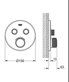 Grohe Grohtherm SmartControl Ankastre Termostatik Banyo/Duş Bataryası (Sıva Üstü Grubu), 2 Yollu, Hayalet Siyah, 29507KF0 - 2