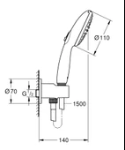 Grohe Tempesta 110 Ankastre Bağlantılı El Duşu Seti, 2 Akışlı Krom, 26921003 thumbnail 2