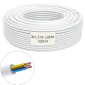 Ttr Elektrik Kablosu 3x1.5 100 Metre Beyaz - 1