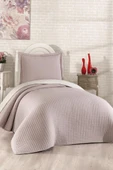 Elisa Dolgulu Çift Taraflı Tek Kişilik 180x240 Cm Yatak Örtüsü Pudra thumbnail 1