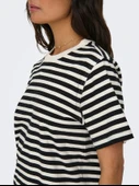 Only 15272227 0 Yaka Yatay Cizgili Kadin Body - Siyah Cizgili - 6
