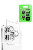 iPhone 16 Pro Raze Metal Kamera Lens - Beyaz - 1