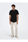Only&sons 22002973 0 Yaka Erkek Tshirt - Siyah - 4