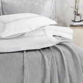 Schafer Home Pavia Şönil Yatak Örtüsü Nevresim Seti 7 Parça-Gri - 4