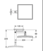 Grohe Selection Cube Makyaj ve Tıraş Aynası, Krom, 40808000 - 2