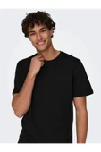 Only&sons 22002973 0 Yaka Erkek Tshirt - Siyah - 1