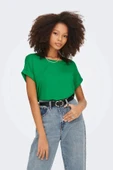 Only 15106662 Genis Yaka Kol Katlamali Kadın Body - Cimen Yesil - 1