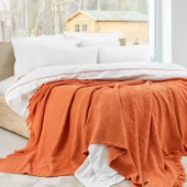 Schafer Home Kylie Yatak Örtüsü Nevresim Seti 7 Parça-Kiremit - 4