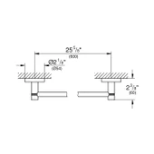 Grohe Essentials Havluluk, 60 cm, Sert Grafit, 40366A01 - 2