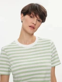 Only Pieces 17140802 0 Yaka Kadin Body - Yesil Cizgili - 6