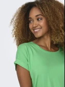 Only 15106662 Genis Yaka Kol Katlamali Kadin Body - Fosforlu Yesil thumbnail 5