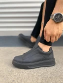 JY007 Alba Bağcıksız Cilt Erkek Günlük Sneaker Ayakkabı CST Siyah thumbnail 3