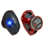 Reıss Audıo Rs-m69lx Oto Midrange Oval 6x9 İnç Rgb Ledli 300w Rms 150w Kapaklı 2li thumbnail 2