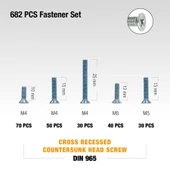 Civtec 682 Parça 16 Çeşit Yhb Vida - Somun - Pul Seti -Takım TK-17 thumbnail 3