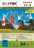 Oratek Epson 103 L3111 Fotoğraf Kağıdı A4 Premium Parlak Çift Taraflı 300 gr.20 Adet thumbnail 1