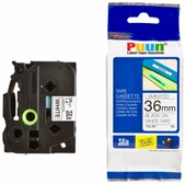 Puun Puun Brother P-Touch TZE-261 36mm X 8m Beyaz Üzerine Siyah Muadil Laminasyon Etiket Şeridi - 1