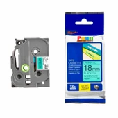 Puun Puun Brother P-Touch TZE-741 18mm X 8m Yeşil Üzerine Siyah Muadil Laminasyon Etiket Şeridi - 1