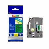 Puun Puun Brother P-Touch TZE-761 36mm X 8m Yeşil Üzerine Siyah Muadil Laminasyon Etiket Şeridi - 1