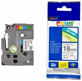 Puun Puun Brother P-Touch TZE-241 18mm X 8m Beyaz Üzerine Siyah Muadil Laminasyon Etiket Şeridi - 1