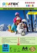 Oratek Epson 103 L6170 Fotoğraf Kağıdı A4 Premium Parlak Çift Taraflı 300 gr.50 Adet - 1
