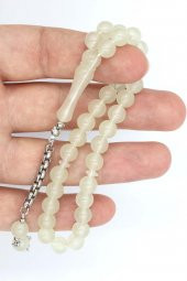 Fosforlu Serisi Bukalemun Küre Kesim Fosforlu Kedi Gözü Toz Kehribar Erkek Tesbih Karanlıkta Renk Değiştiren Parlayan Tesbih - 2