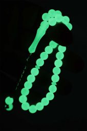 Fosforlu Serisi Bukalemun Küre Kesim Fosforlu Kedi Gözü Toz Kehribar Erkek Tesbih Karanlıkta Renk Değiştiren Parlayan Tesbih - 5