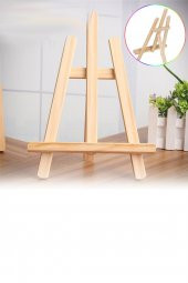 Ahşap Şövale Mini Masaüstü Üç Ayaklı A Tipi 38 cm - 1