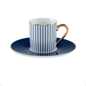 Jumbo Navy 2 Kişilik Kahve Fincan Takımı Mavi 90 ml thumbnail 3