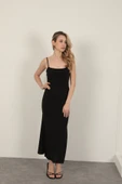 Sandy Kumaş İp Askılı Basic Elbise-Siyah thumbnail 1