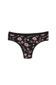 İNSPİRA Pamuklu Elastan Kadın Külot Tanga 3'lü Paket Dudak Desenli Öpücük Kiss String - 4