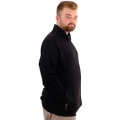 Buyuk Beden Erkek Hırka Fermuarlı Stell Dik Yaka 20571 Siyah - 2