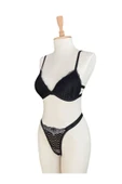 İNSPİRA 2 Lastikli Balensiz Sütyen Tanga Takımı Kaplı Desenli Alt Üst - 2